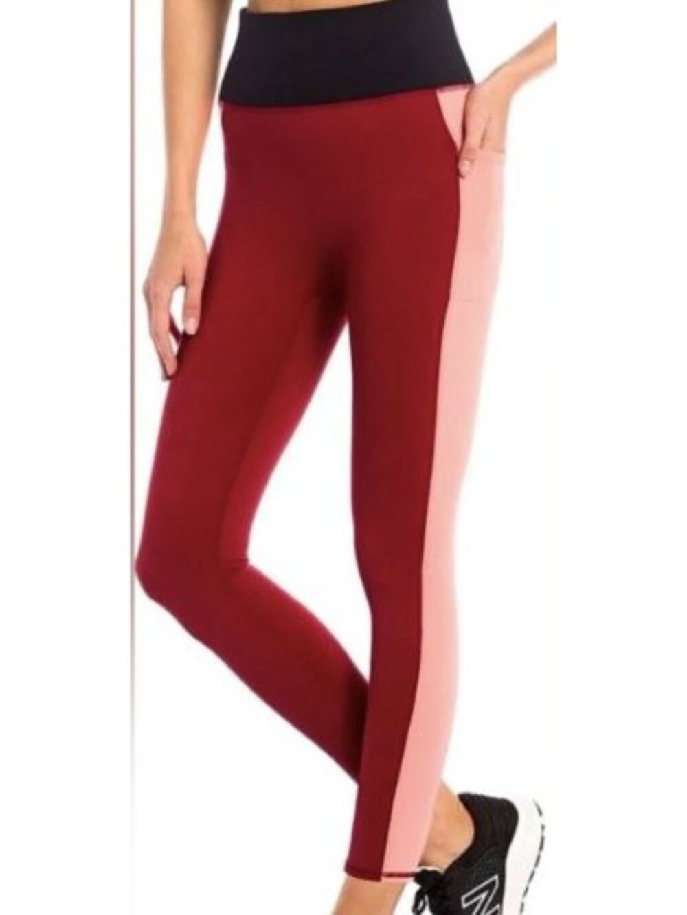 Fourlaps Red Velvet Strawberry Black Pylo Leggings-sz XS